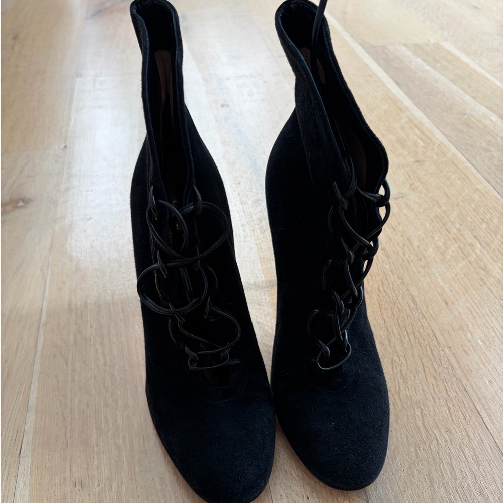 Gianvito Rossi Black Lace-Up Boots